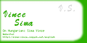 vince sima business card